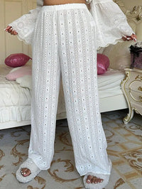 Elodie Broderie Hose mit weitem Bein